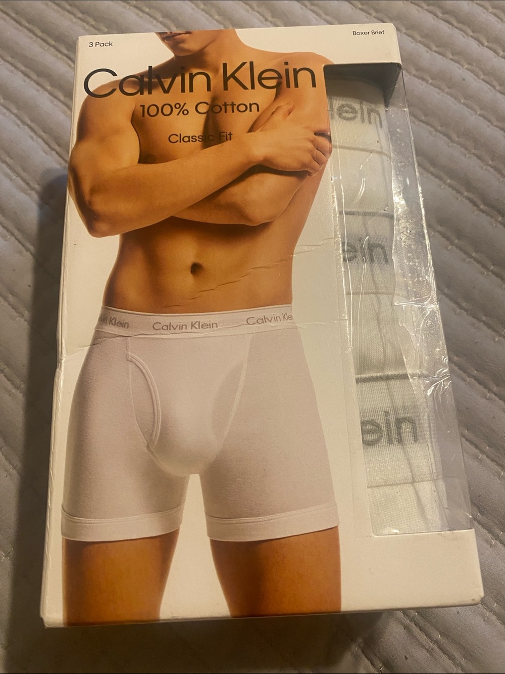 Calvin Klein White Cotton Boxer Briefs 3-Pack